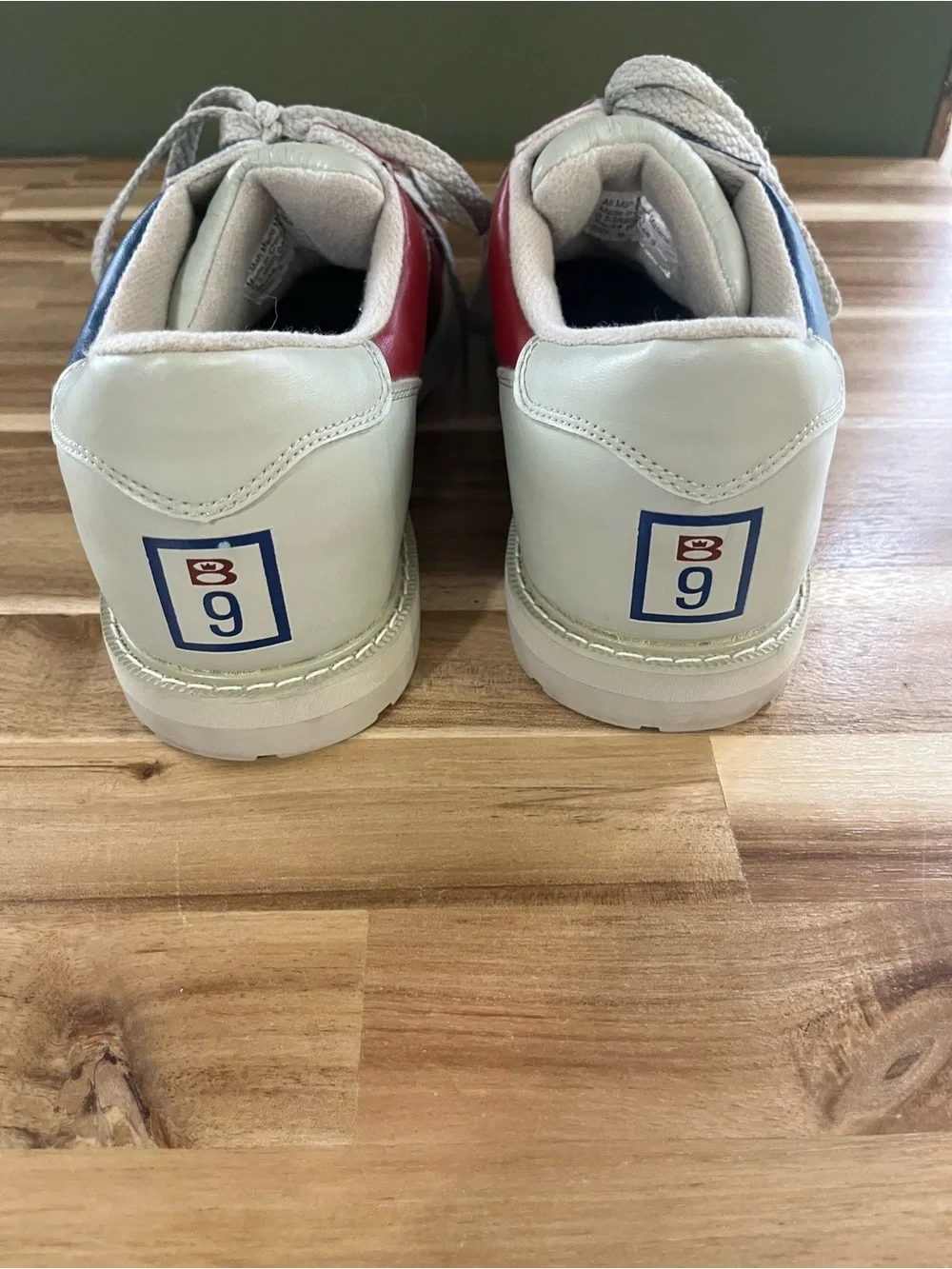 Men’s Tri-Color Leather Bowling Shoes - Red Blue White