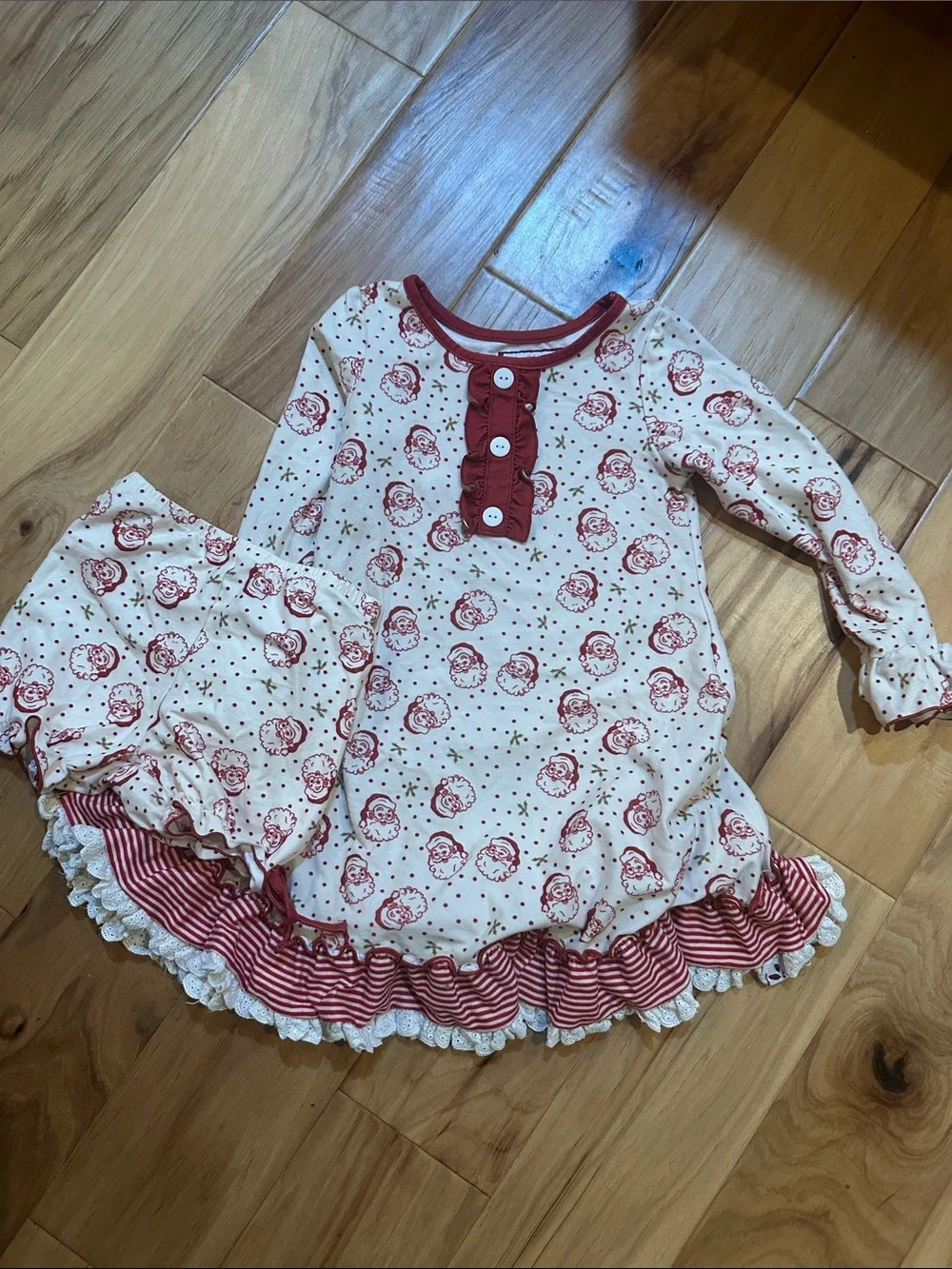 SweetHoney Cream & Red Holiday Santa Dress