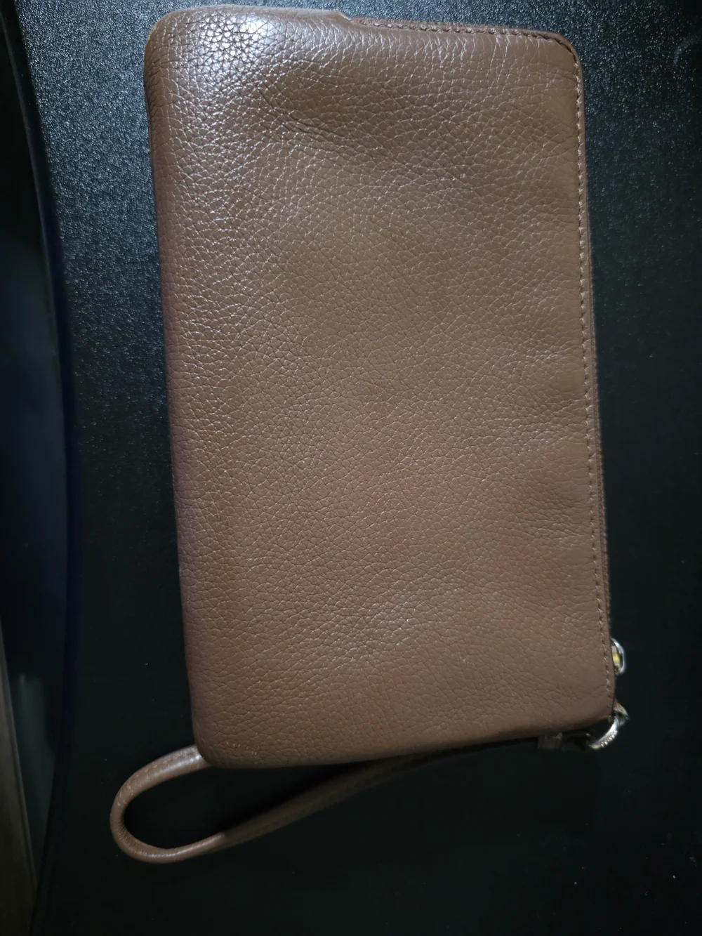 COACH Signature Canvas Wristlet in Brown/Tan Double Zip