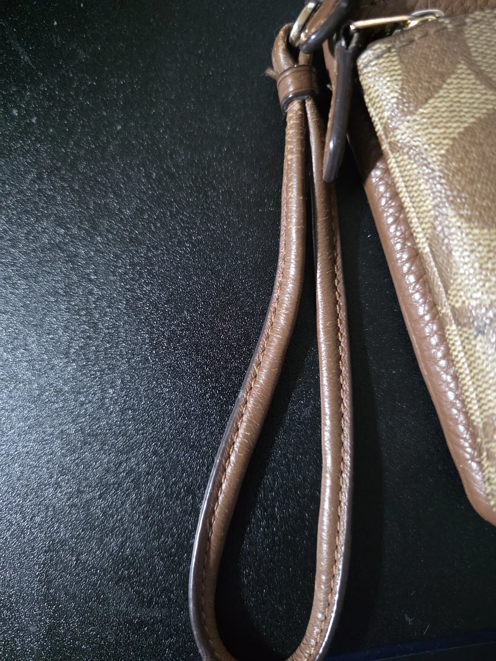 COACH Signature Canvas Wristlet in Brown/Tan Double Zip