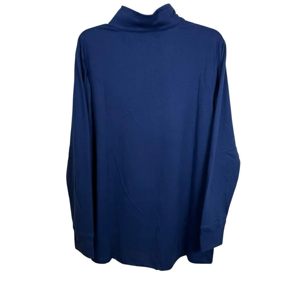 NWT feat Unisex Navy Blue Quarter-Zip Pullover Size Large