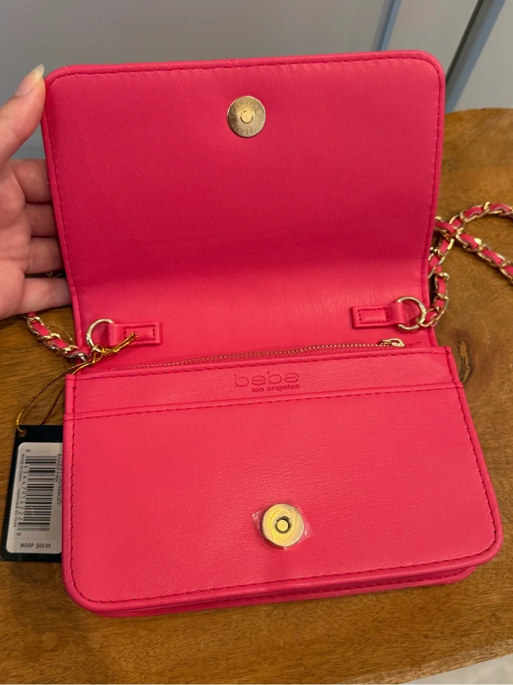 bebe tags crossbody credit