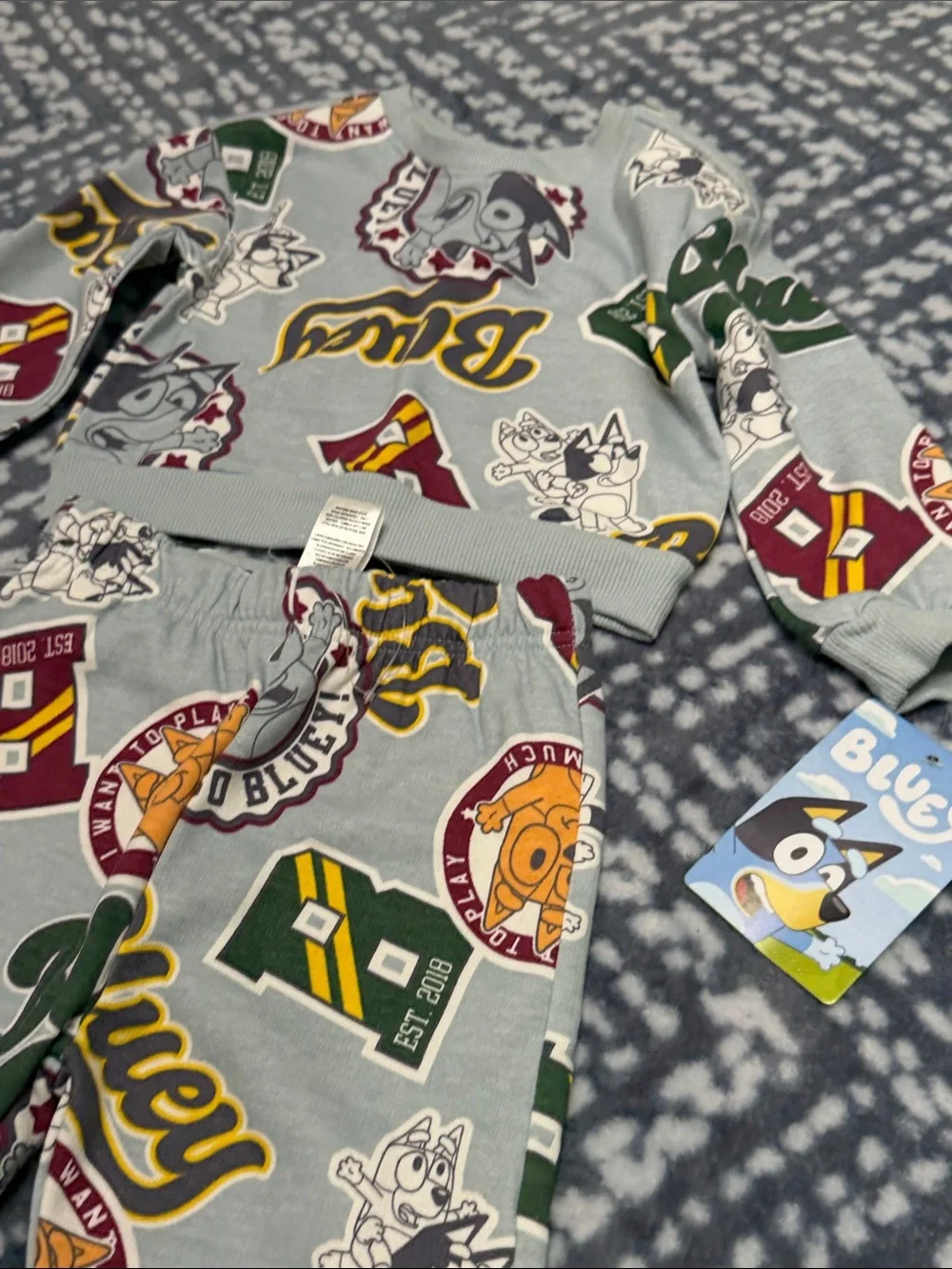 Lucy Gray Kids Pajama Set with Green Yellow Burgundy Accents