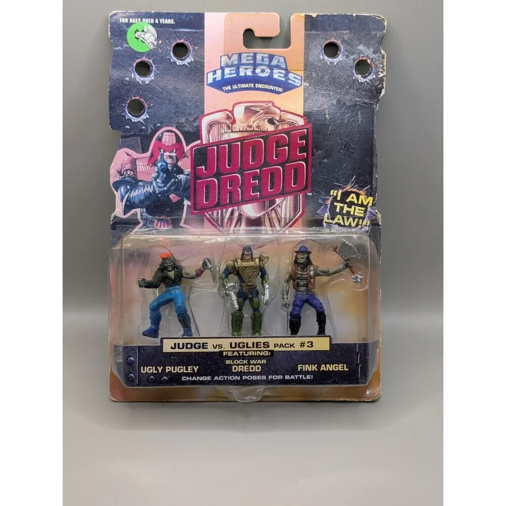 Mattel 1995 MEGA HEROES JUDGE Vs. UGLIES Pack #3 Judge DREDD NIP