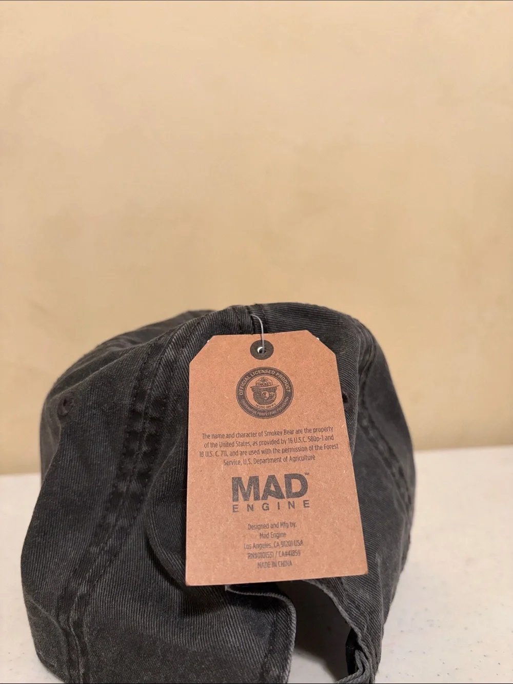 MAD Engine Smokey Bear Black Dad Hat with Embroidered Patch