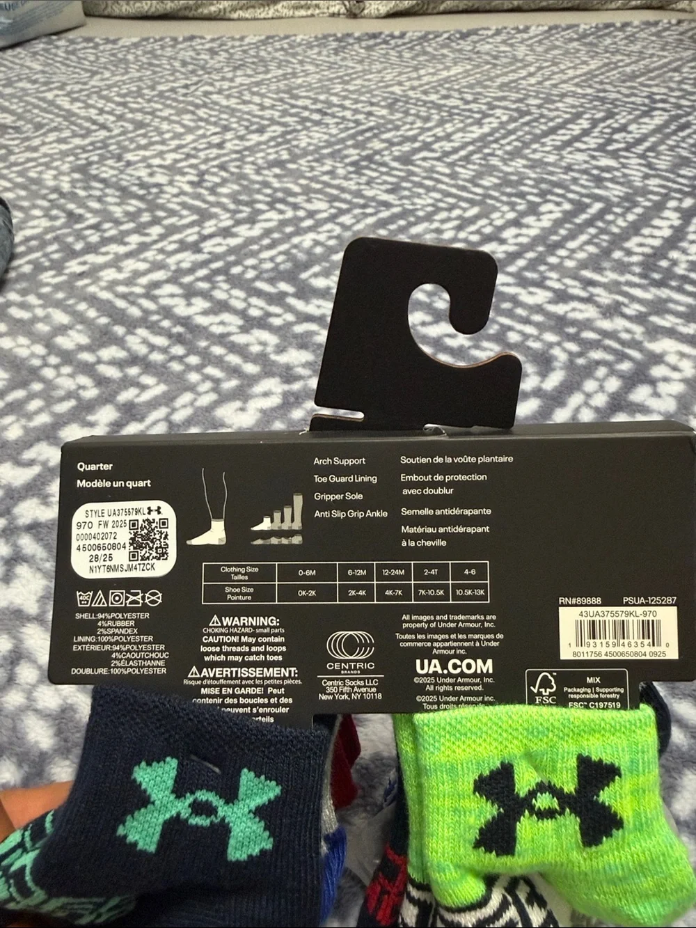 Under Armour six pairs