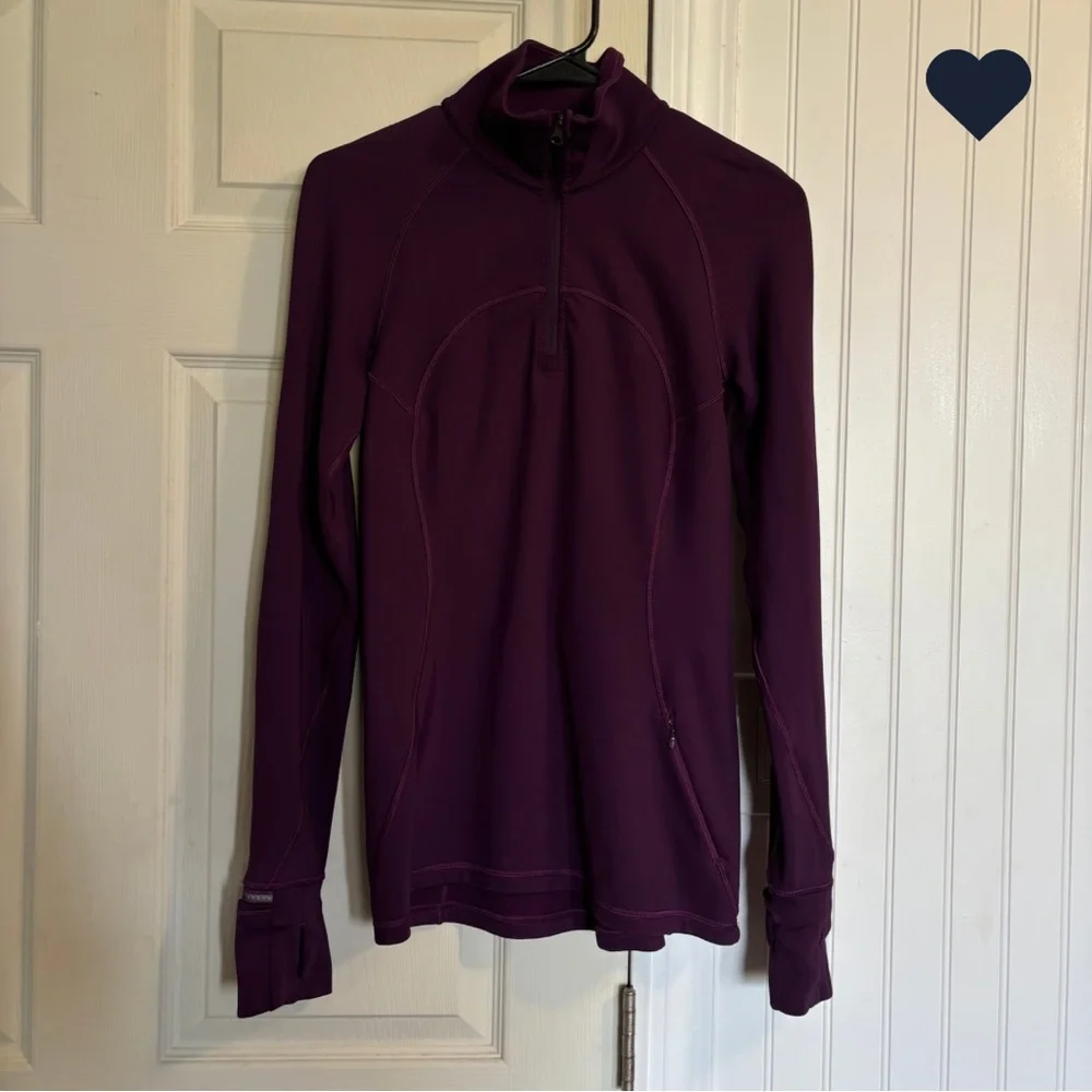 Lululemon First Mile 1/2 Half Zip Darkest Magenta Pullover sweater top