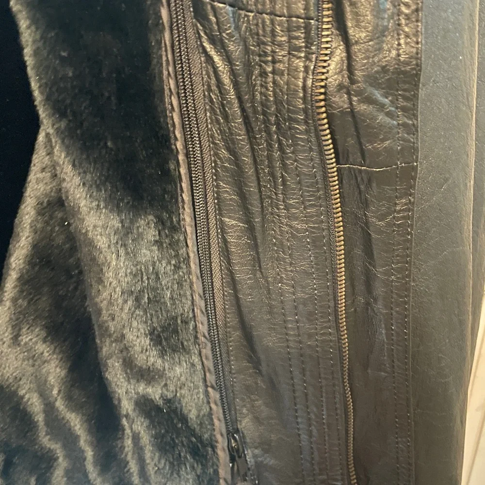Vintage Leather Bomber Black Genuine  Jacket 90s  XXL grunge classic