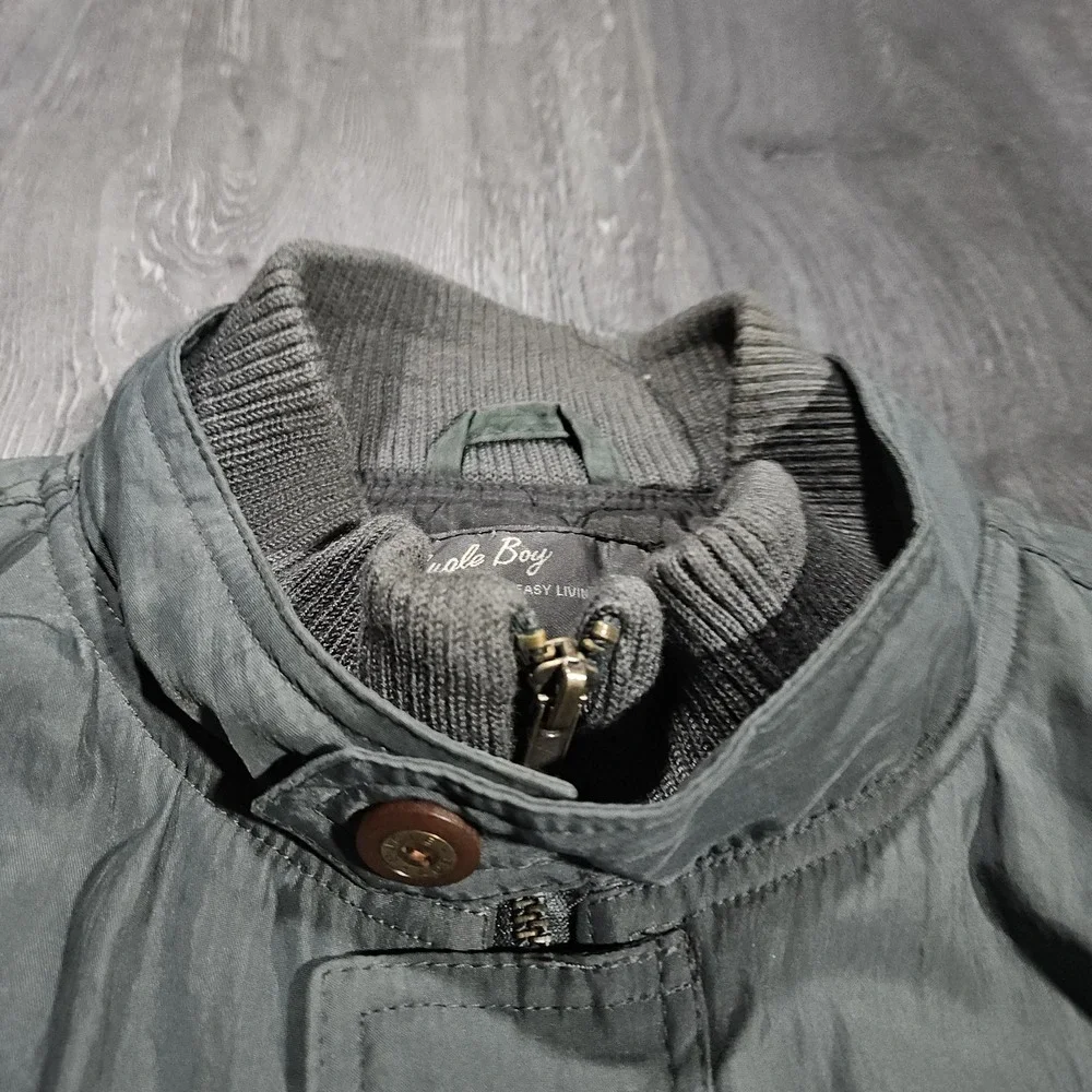 Vintage Bugle Boy Aviator Bomber Jacket Adult L Green 90s Airborne Wings Crest