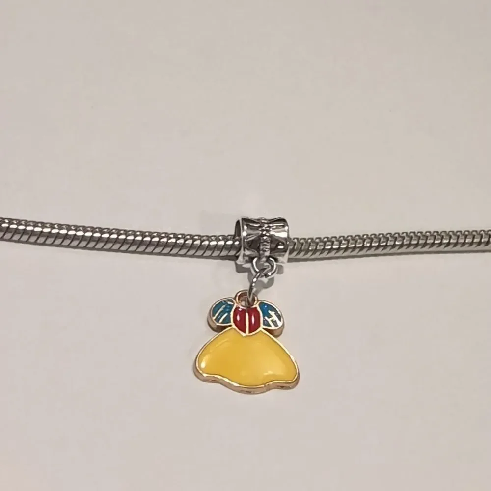 Silver Gold‎ Princess Snow White Enamel Dangle Charm for Pandora Style Br…