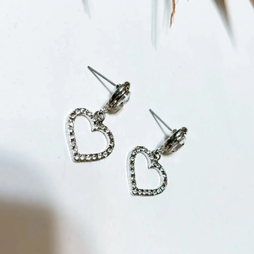 diamond heart  earrings  H150