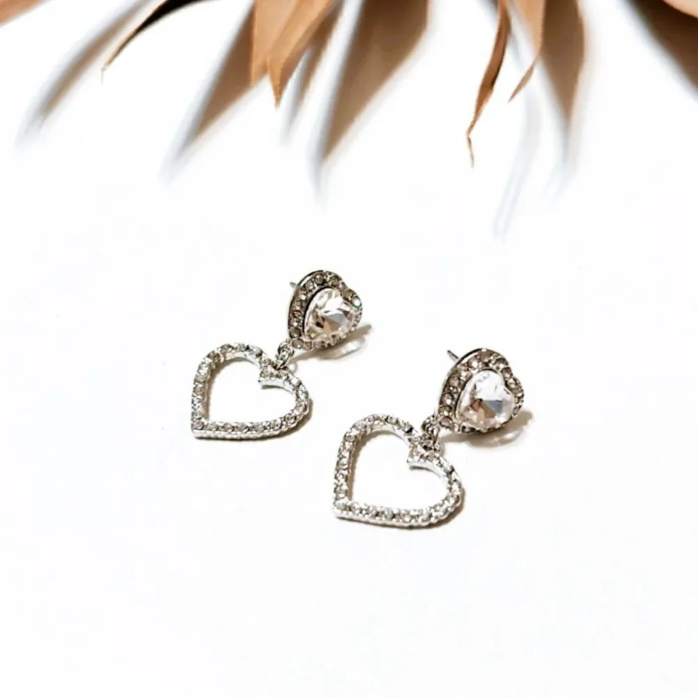diamond heart  earrings  H150