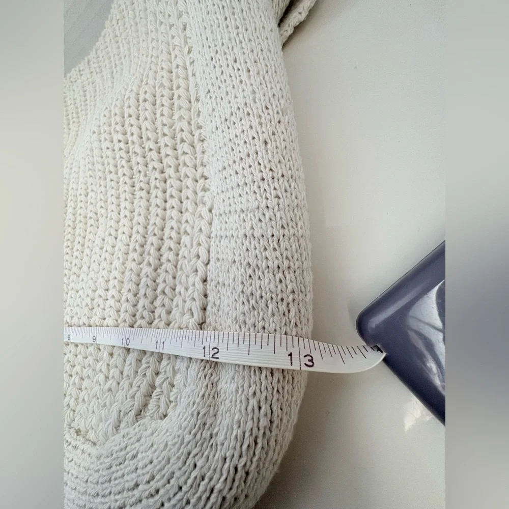 NWOT Summer Slouch Cream Crochet Knitted Hobo Shoulder Casual Summer Beach Bag