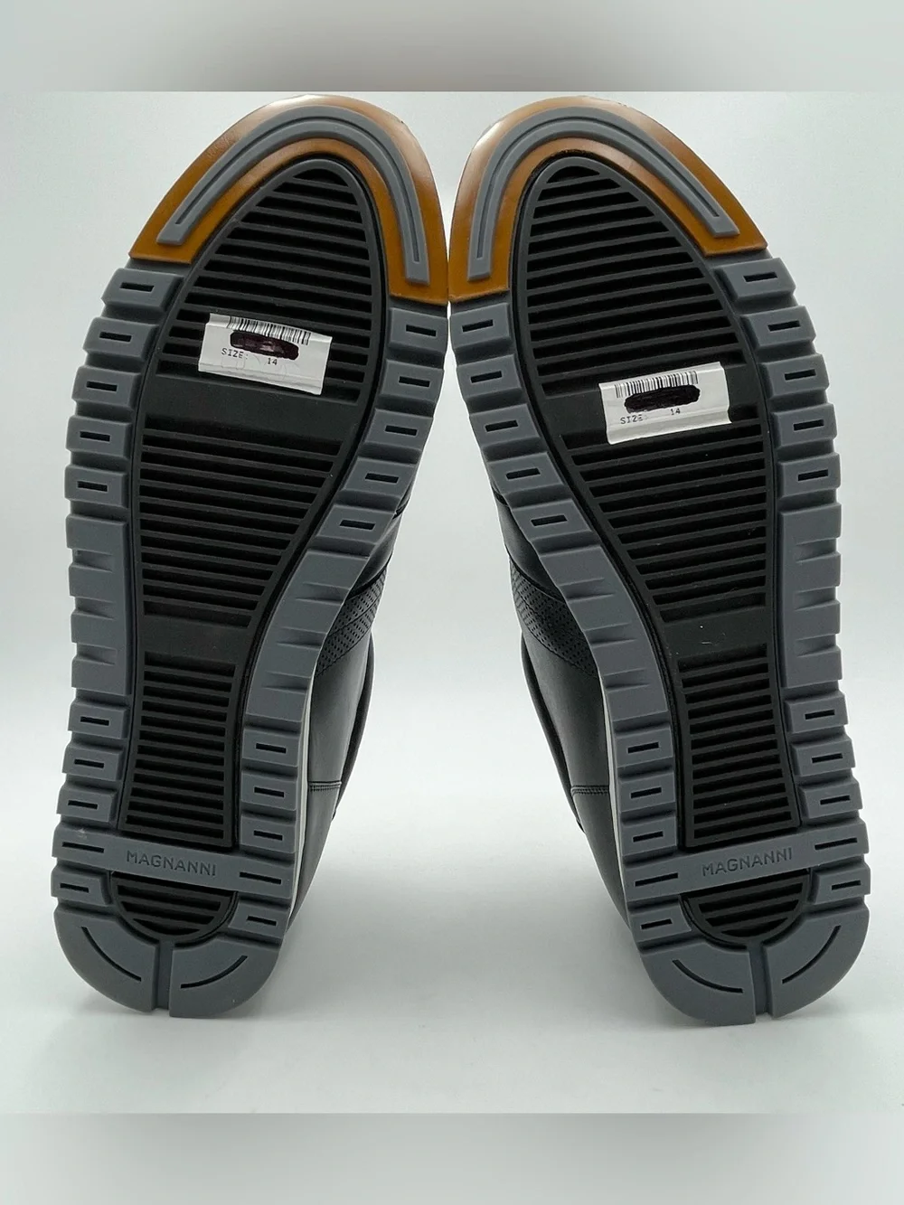 Magnanni SZ 14-EU 47-Luxe Black Calfskin Leather Lizard Sneaker Shoes-MSRP $495