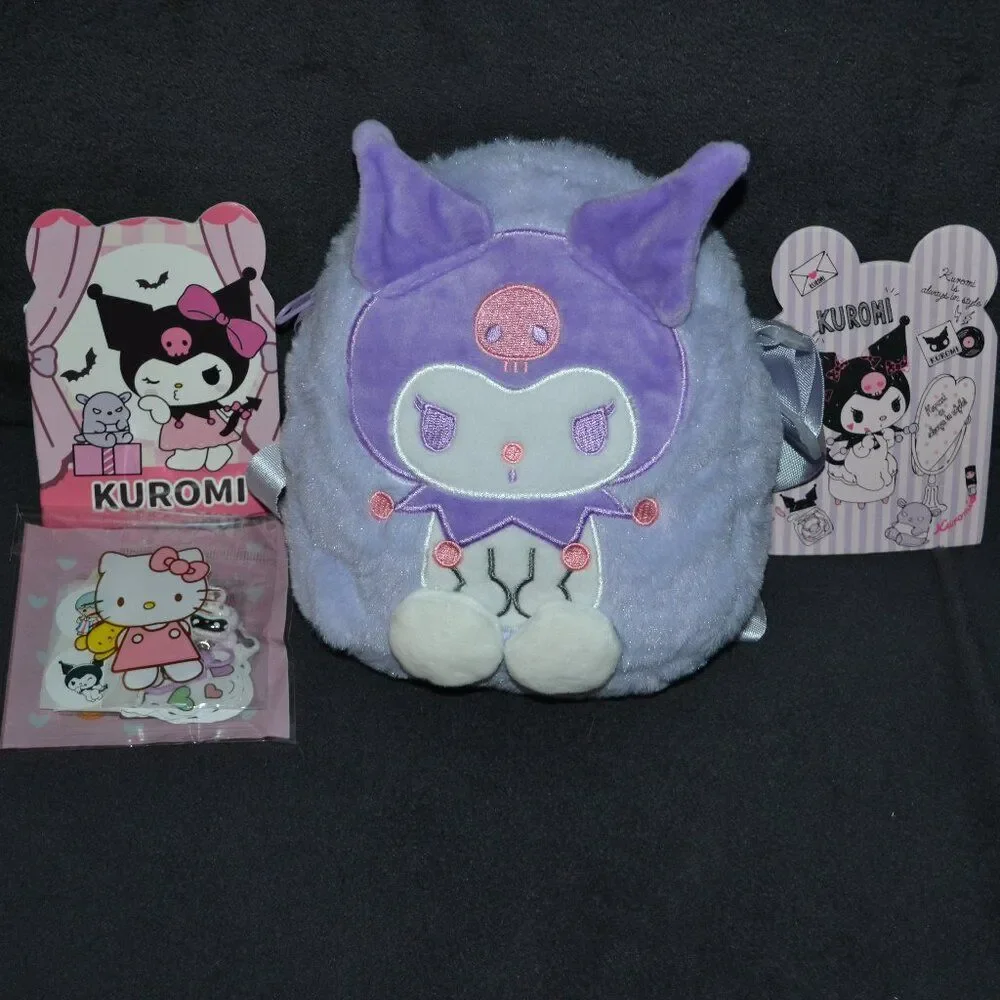 Kuromi Small Kawaii Purple Plush Crossbody Bag Birthday Christmas Gift Idea Set