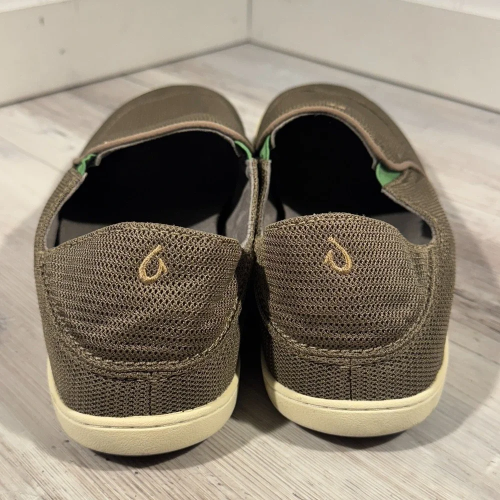 Olukai Nohea Mesh Boat Shoe‎ Men's Sz 11.5 Brown Preowned Good Condition