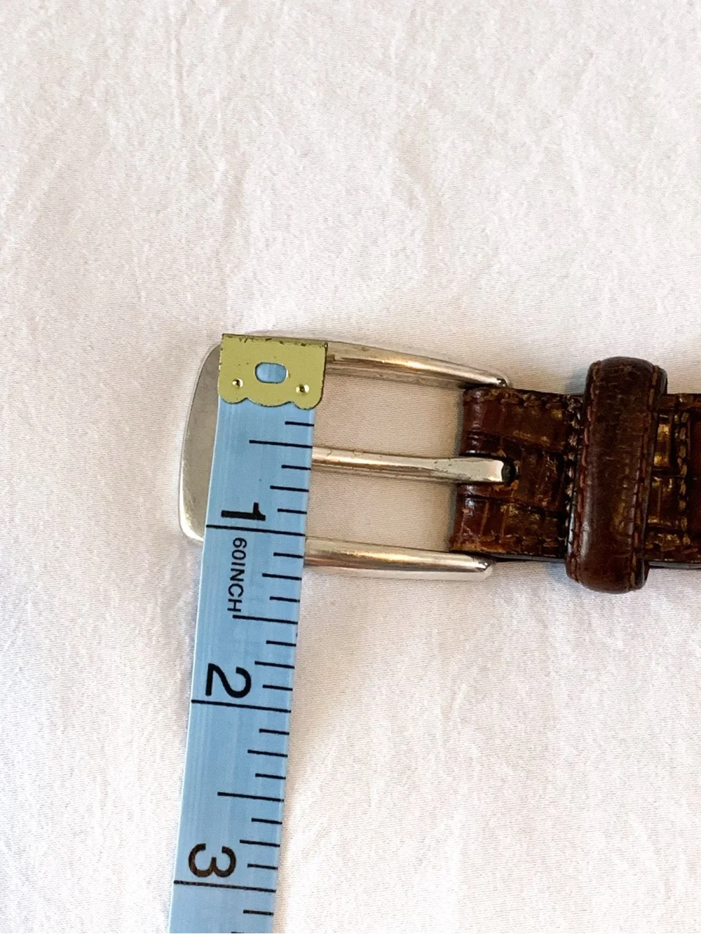Vintage Brighton woven leather belt brown & black with reptile embossing size 36