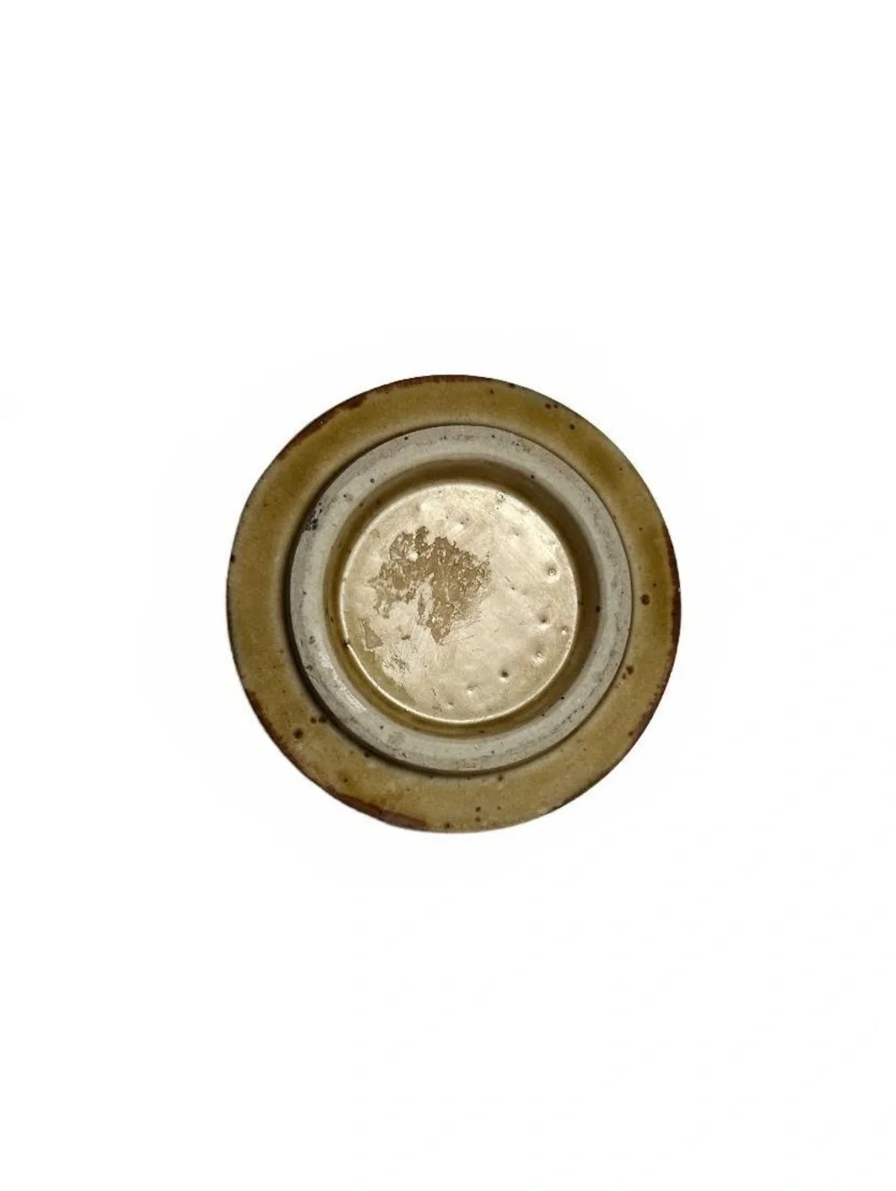 Handcrafted Ceramic Tea Cup with Earth Tone Stripes