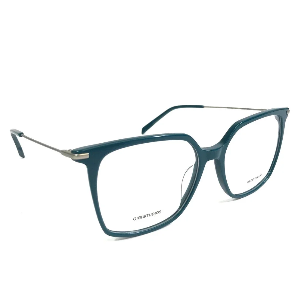 Gigi Studios Eyeglasses Frames AMERA GS8002/030 Green Silver Titanium 55-16-145