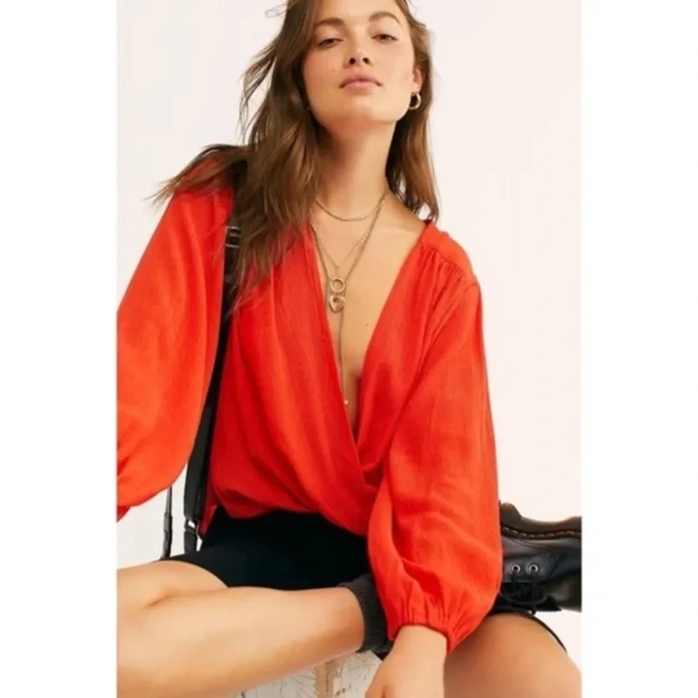 Free People Women's Check on It Wrap Top