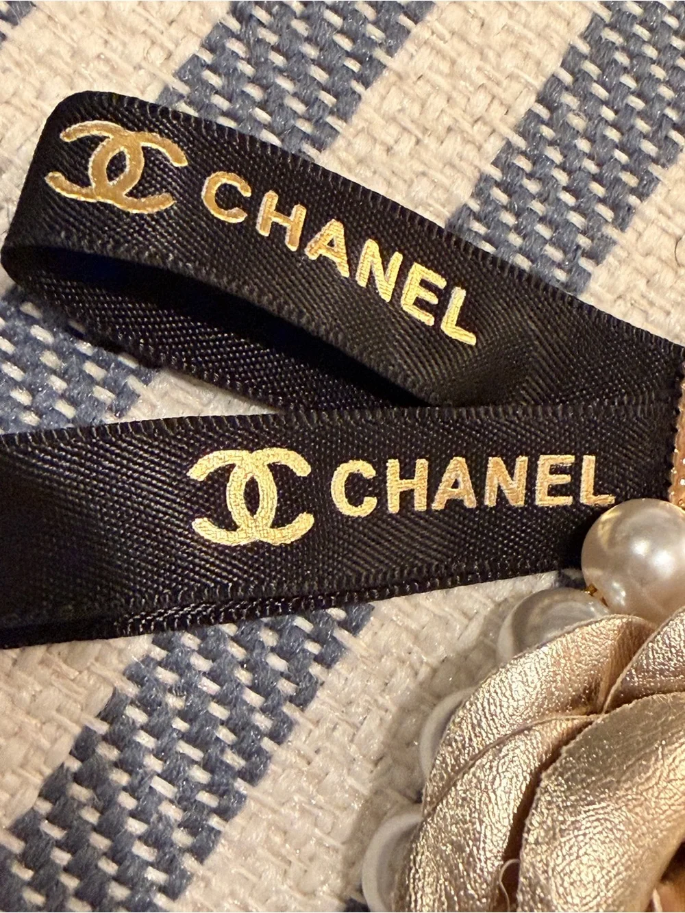 CHANEL gold tone