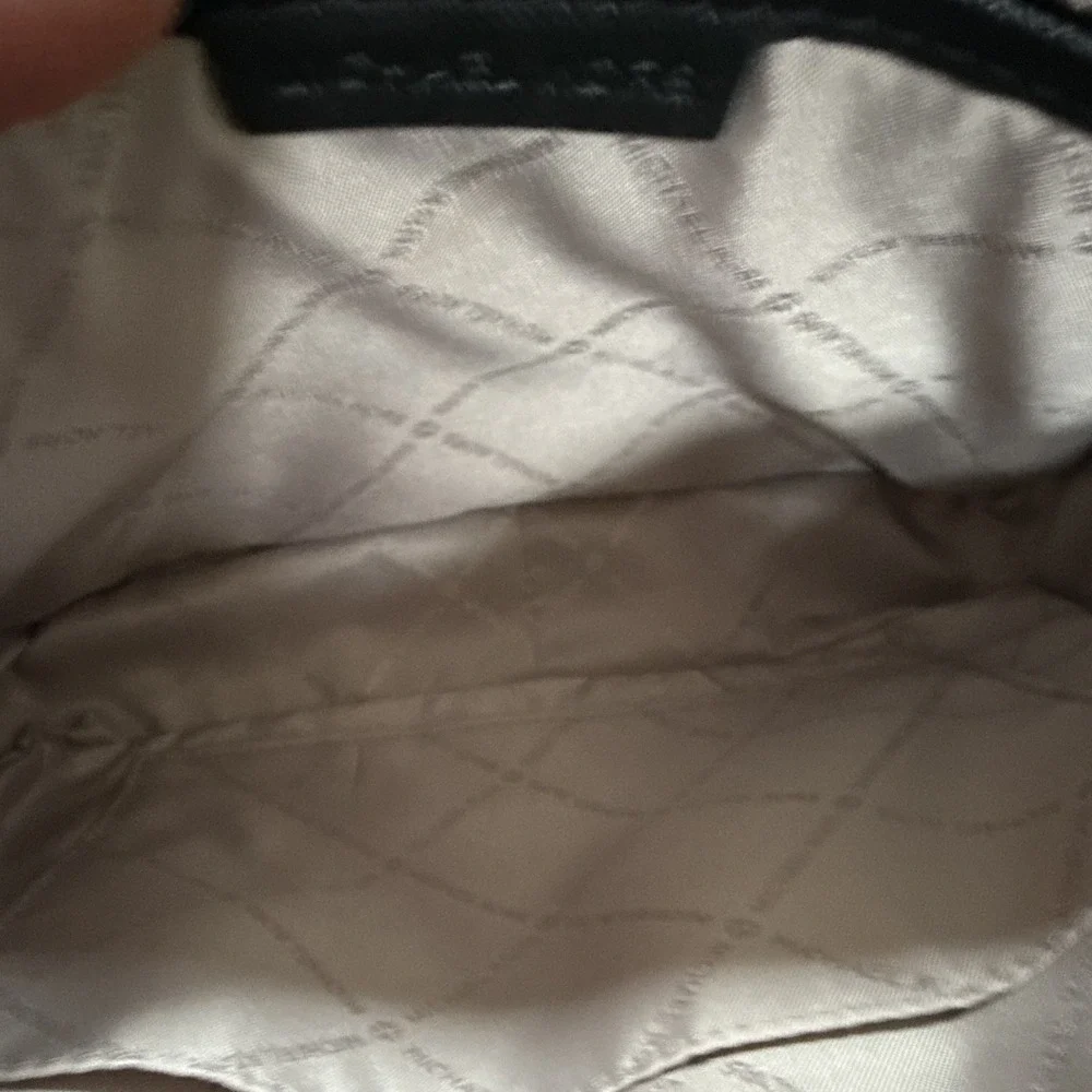 Michael Kors Brown Logo Crossbody Bag Zip, Chain Strap, Adjustable, Silver