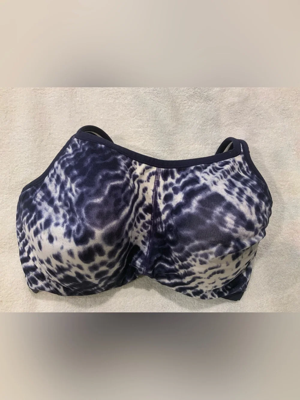 Natori Navy and White Animal Print Bra