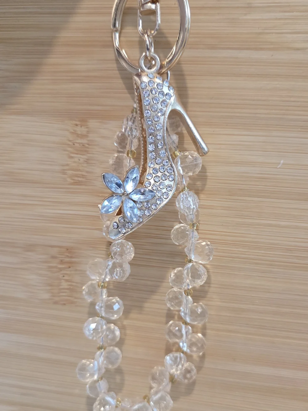 💎 NEW Rhinestone High Heel Stiletto Keychain Crystal Bead Purse Charm 💎
