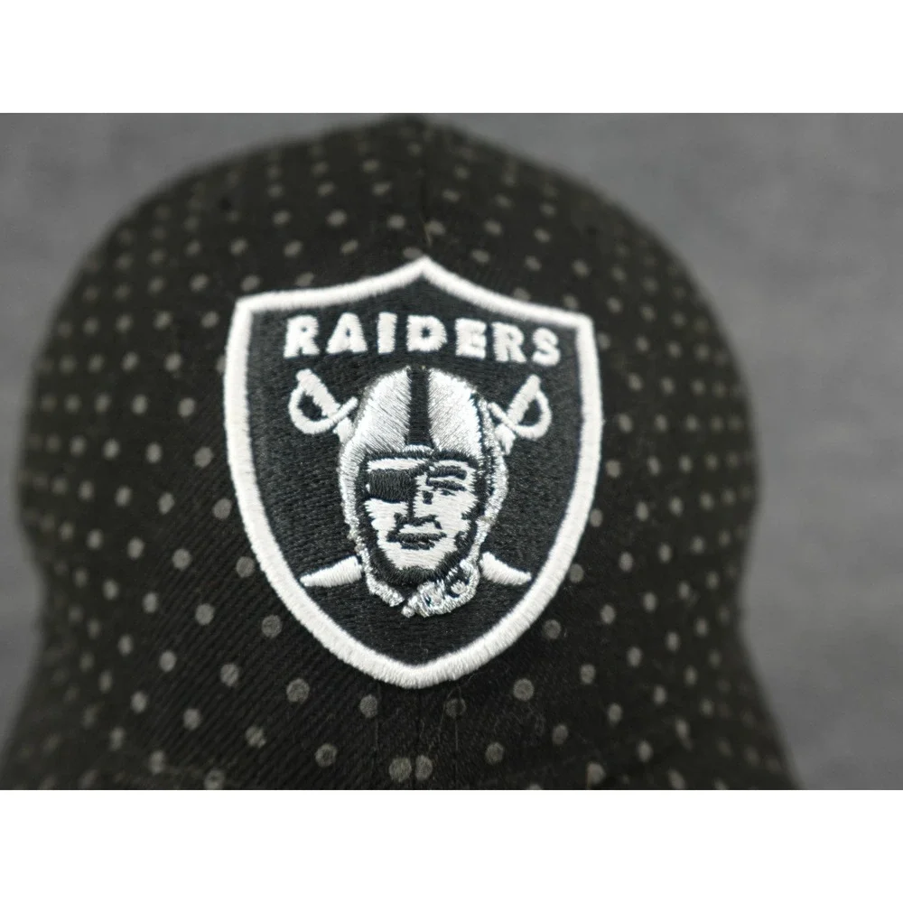 New Era 9TWENTY Hat Women OSFM Black Polka Dot Raiders NFL Excellent Relaxed Fit