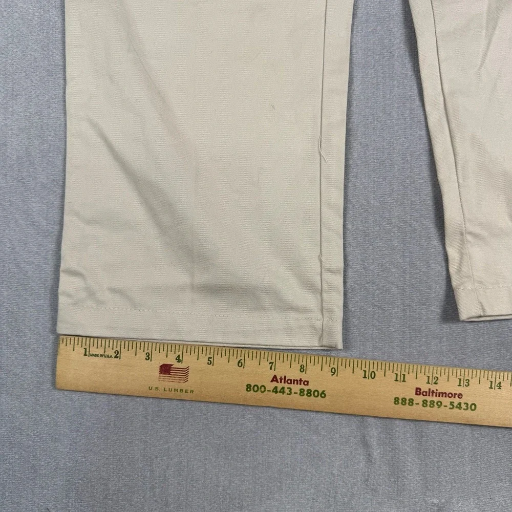 Haband Chino Flat Front High Rise Khaki Pants Mens 40 Beige Cotton Blend