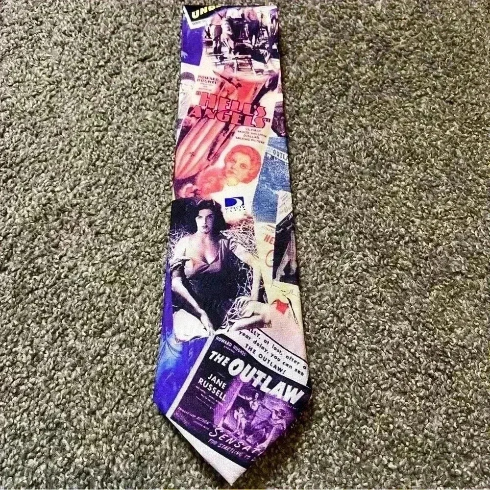 Vintage Direct Tv Men’s Tie Classic Movies On Tie 100% Silk