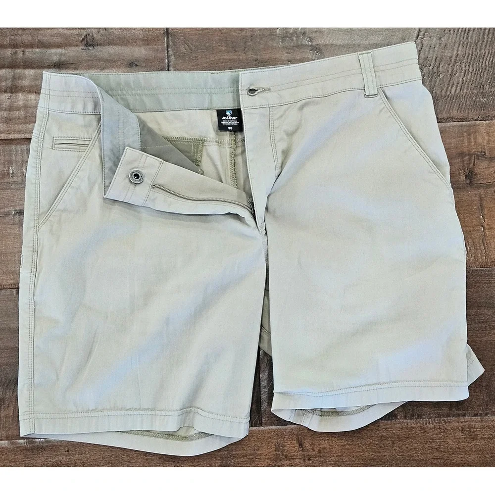 Kuhl Mens Khaki Tan Renegade Hiking Cargo Shorts Size 38‎ Outdoor Casual