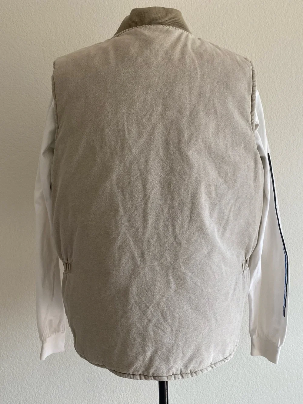 Vintage J. Crew canvas vest puffer quilt lined work wear, M