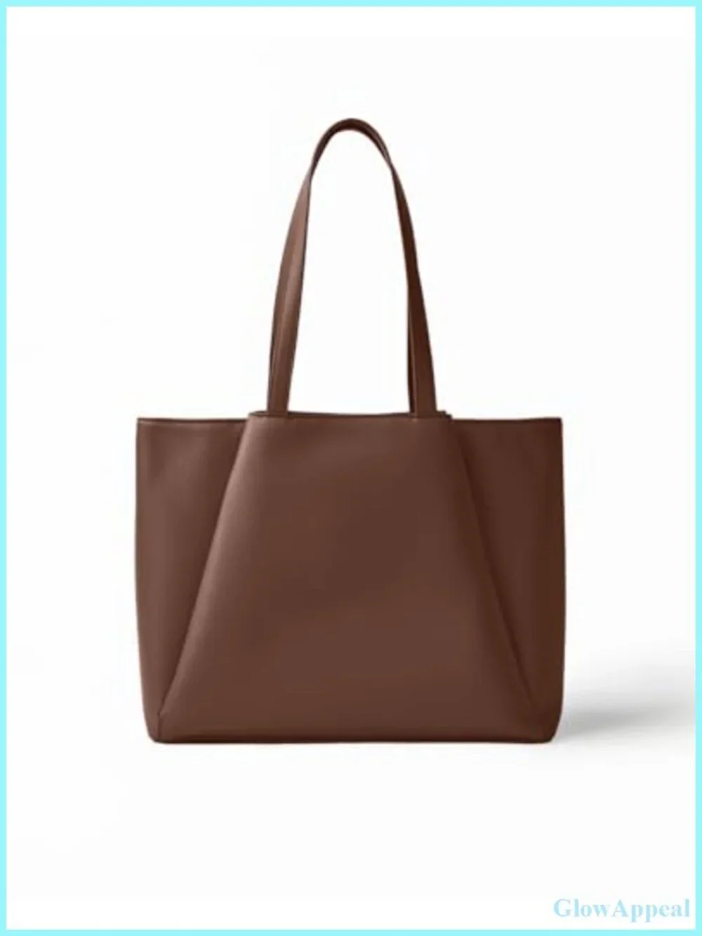 Large PU Leather Laptop Tote Bag with Zip Compartments for Women