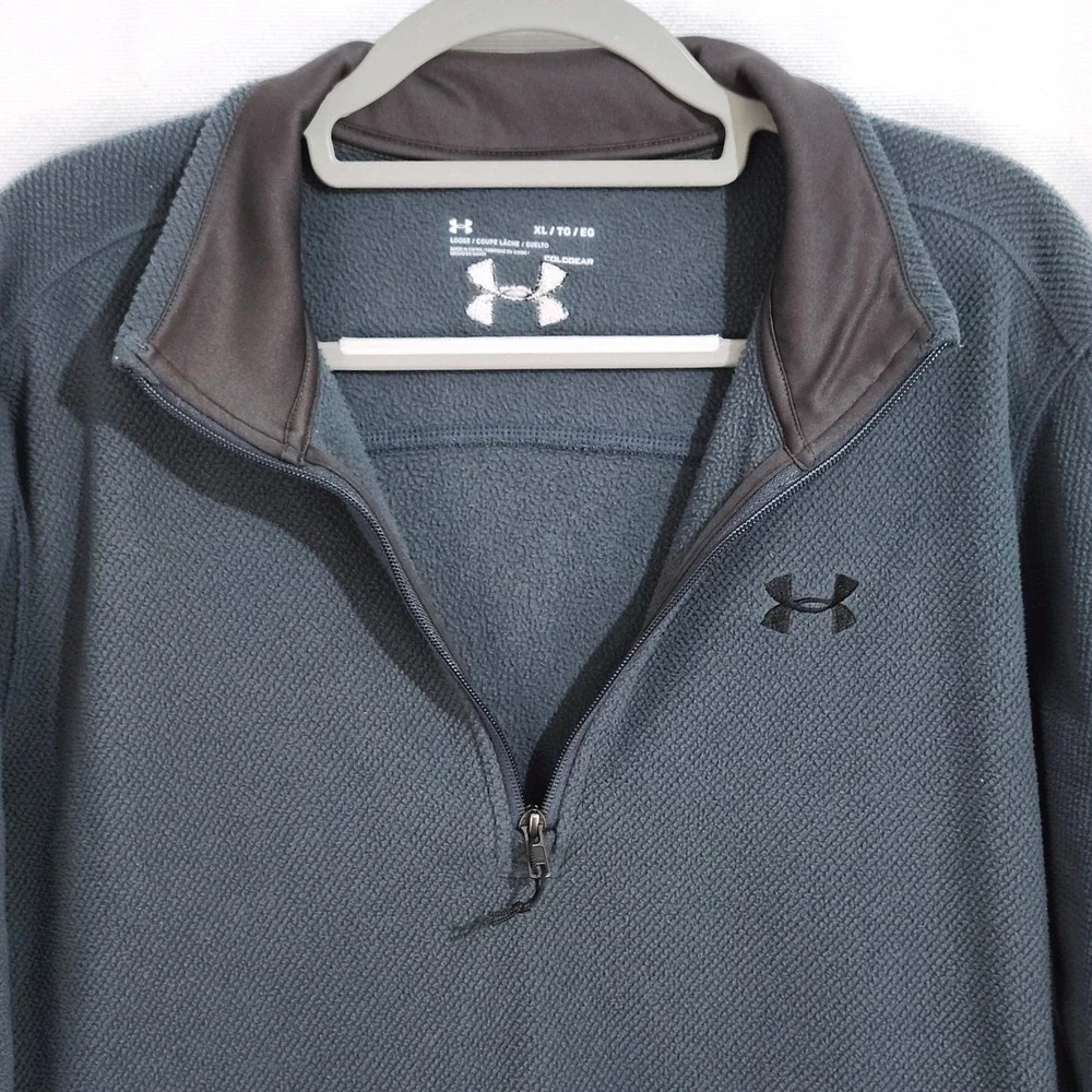 Under Armour ColdGear OffGrid 1/4 Zip Fleece Pullover Men XL Waffle Knit 1328166