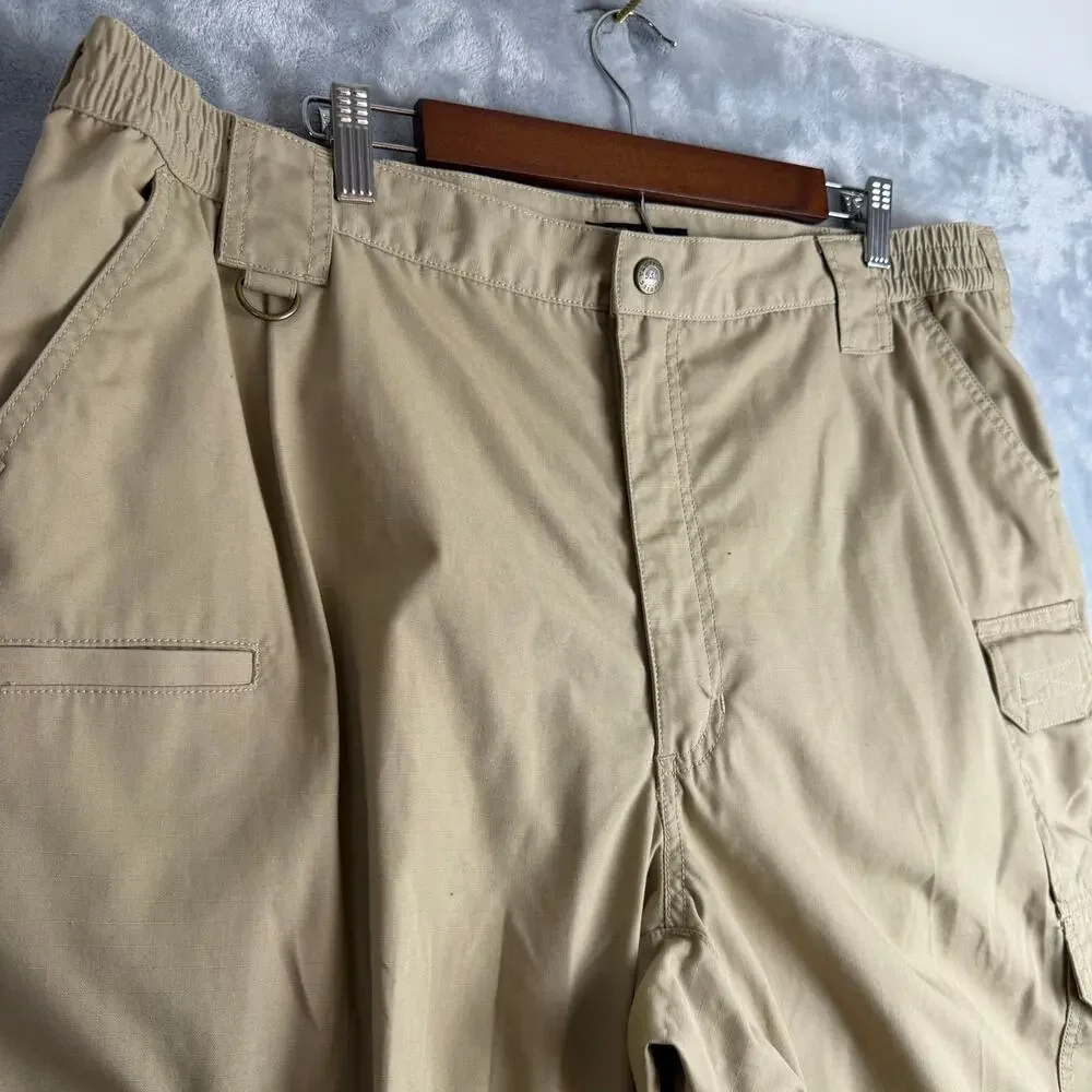 5.11 Tactical Men's‎ Cargo Pants Straight Zip Solid Work Cotton Beige Size 42x30