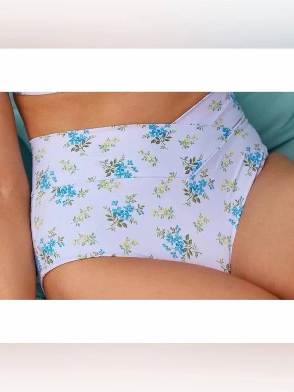 Aerie High-Waisted Crossover Floral Bikini Bottoms