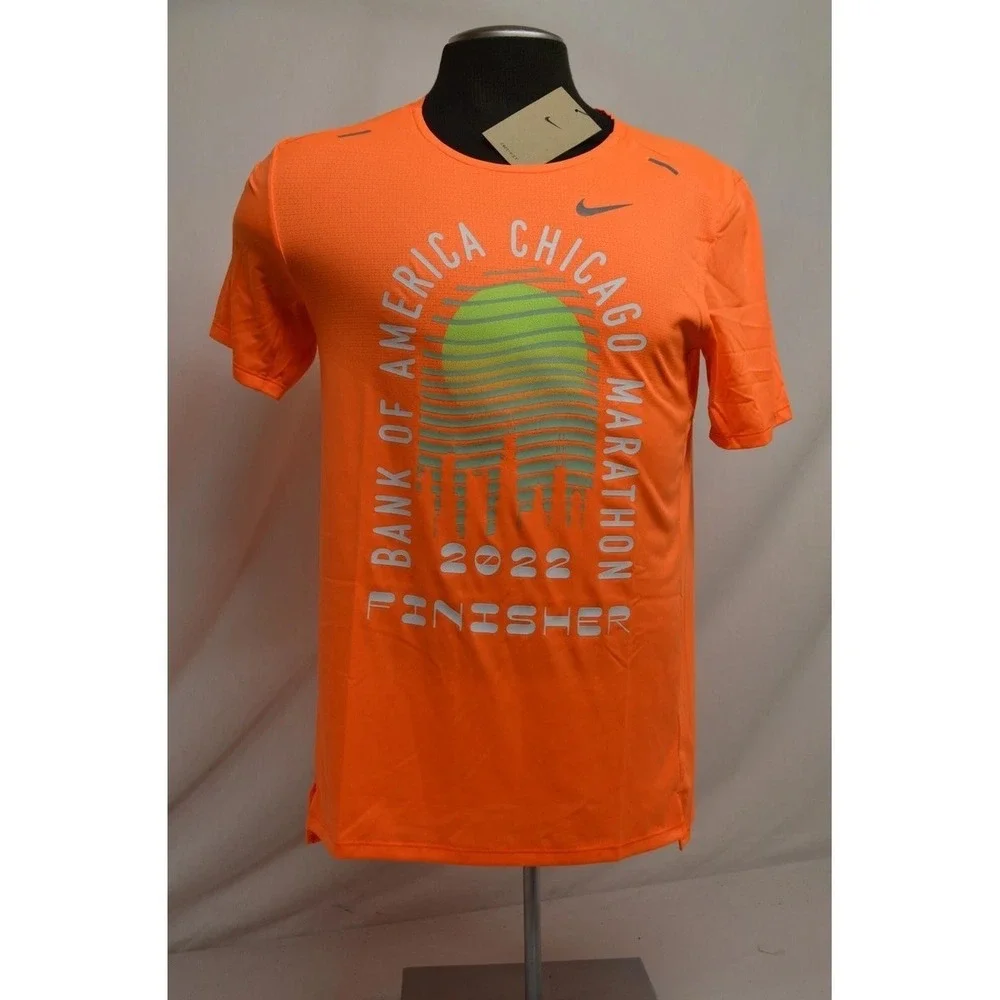 Nike Dri-FIT 2022 Bank of America Chicago Marathon‎ T-Shirt Womens Sm Orange $58