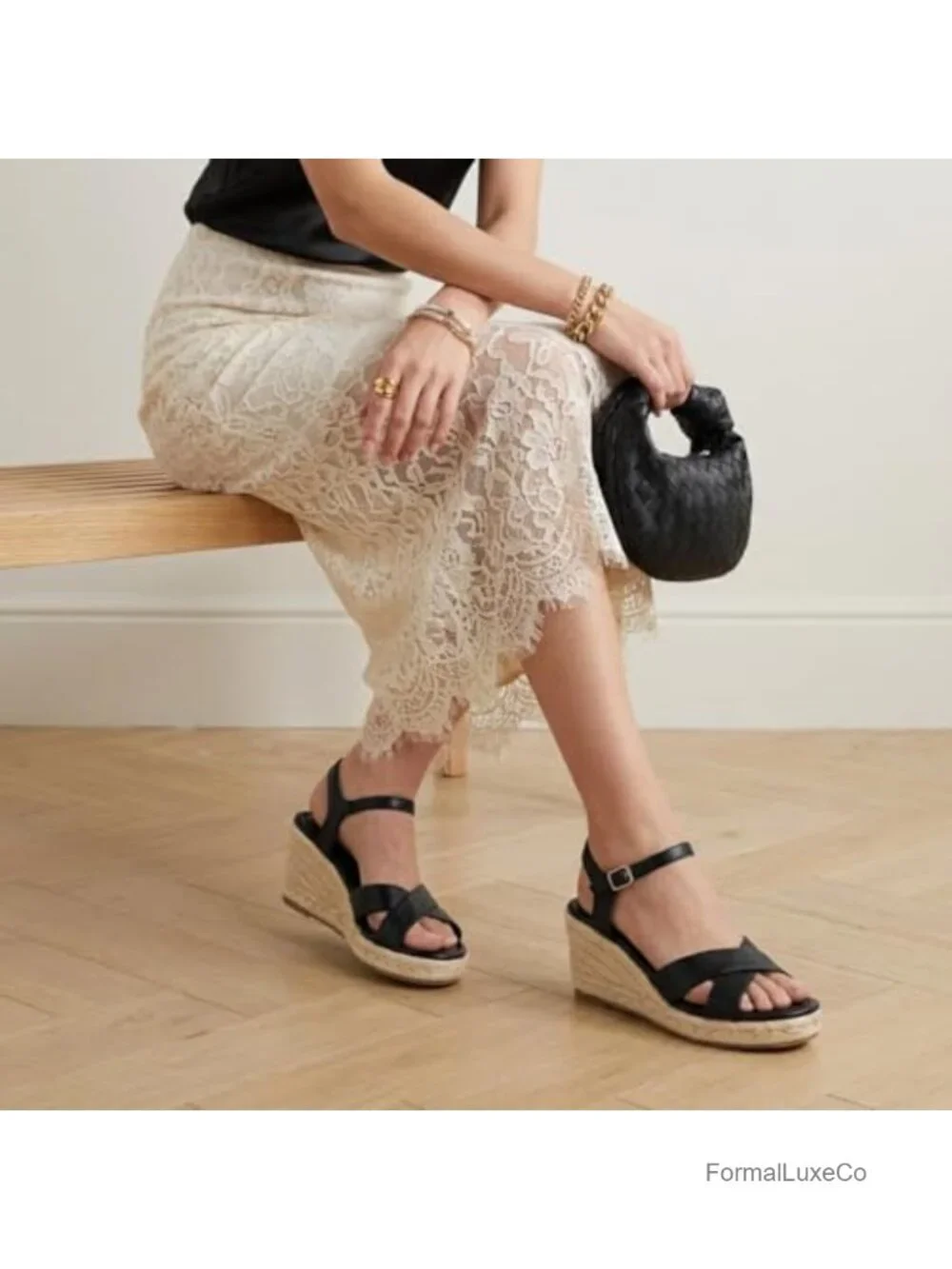 Women's Crisscross Espadrille Wedge Sandals with Adjustable Ankle Strap