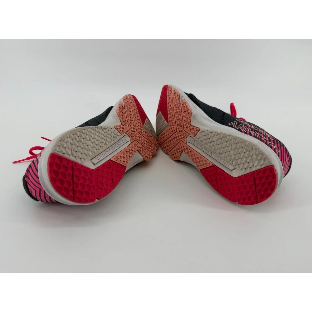 Under Armour Prime Girl's Running Shoes‎ Grey Pink 3019797-101 Size 6.5Y
