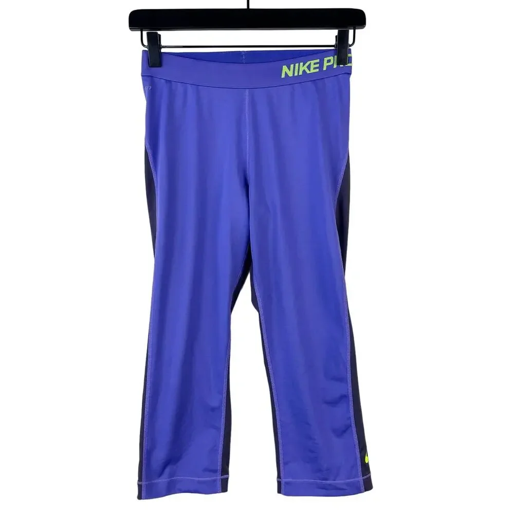 Nike Pro Dri-Fit Capri Leggings Running Purple Womens - M