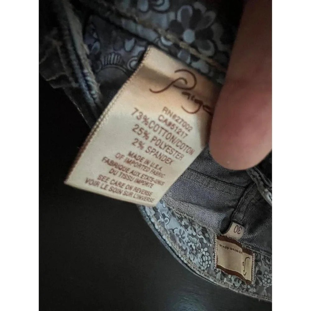 Paige Canyon Crop Jeans Dark Wash Blue Low‎ Rise Bootcut Size 30