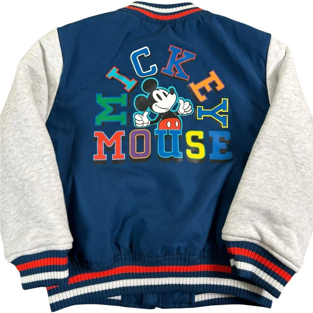 DISNEY STORE‎ NWT Mickey Mouse Varsity Bomber Jacket Kid Sz 4 Blue Chenille NEW
