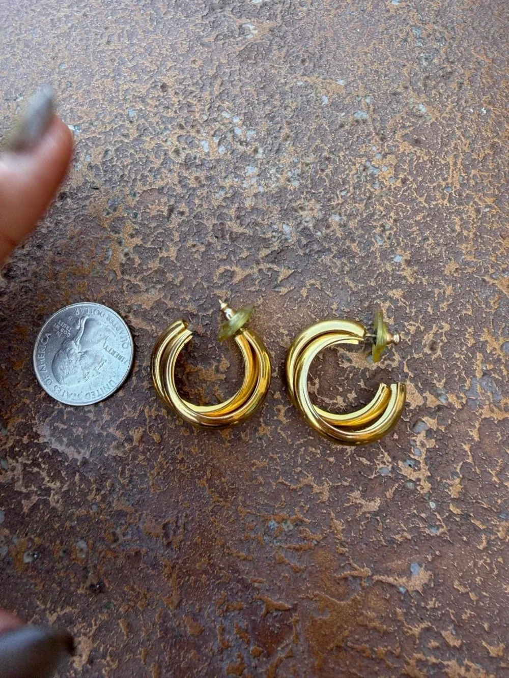 Vintage Gold plated twisted hoop costume jewelry earrings #chic #classy