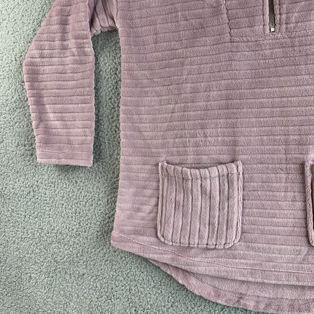 NEW Soft Surroundings Sweater Womens Medium Purple Fleece Over The Moon Pullover