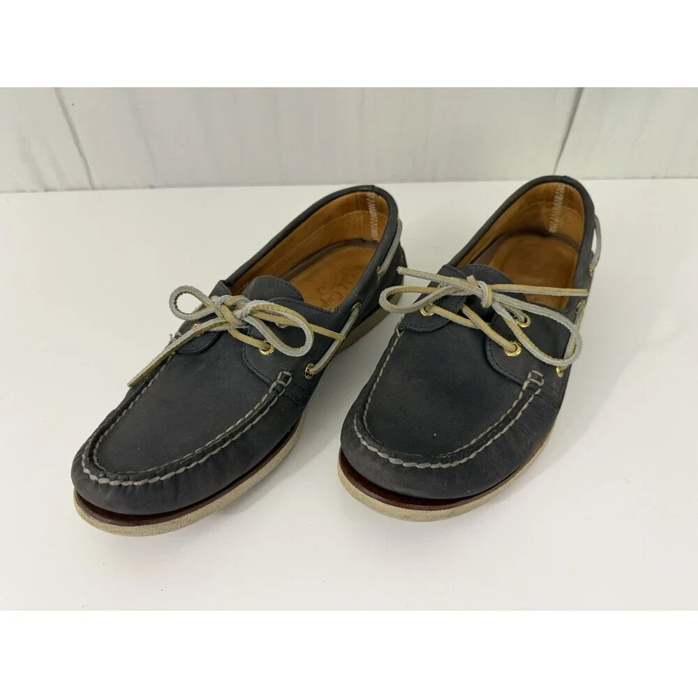Sperry Topsiders Gold Cup Original 2-Eye Boat Shoe Navy Sz 11M Preppy Lawn Party