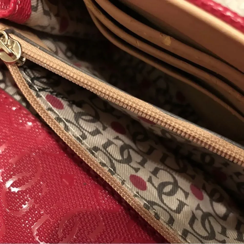Guess Deep Pink Monogram Crossbody