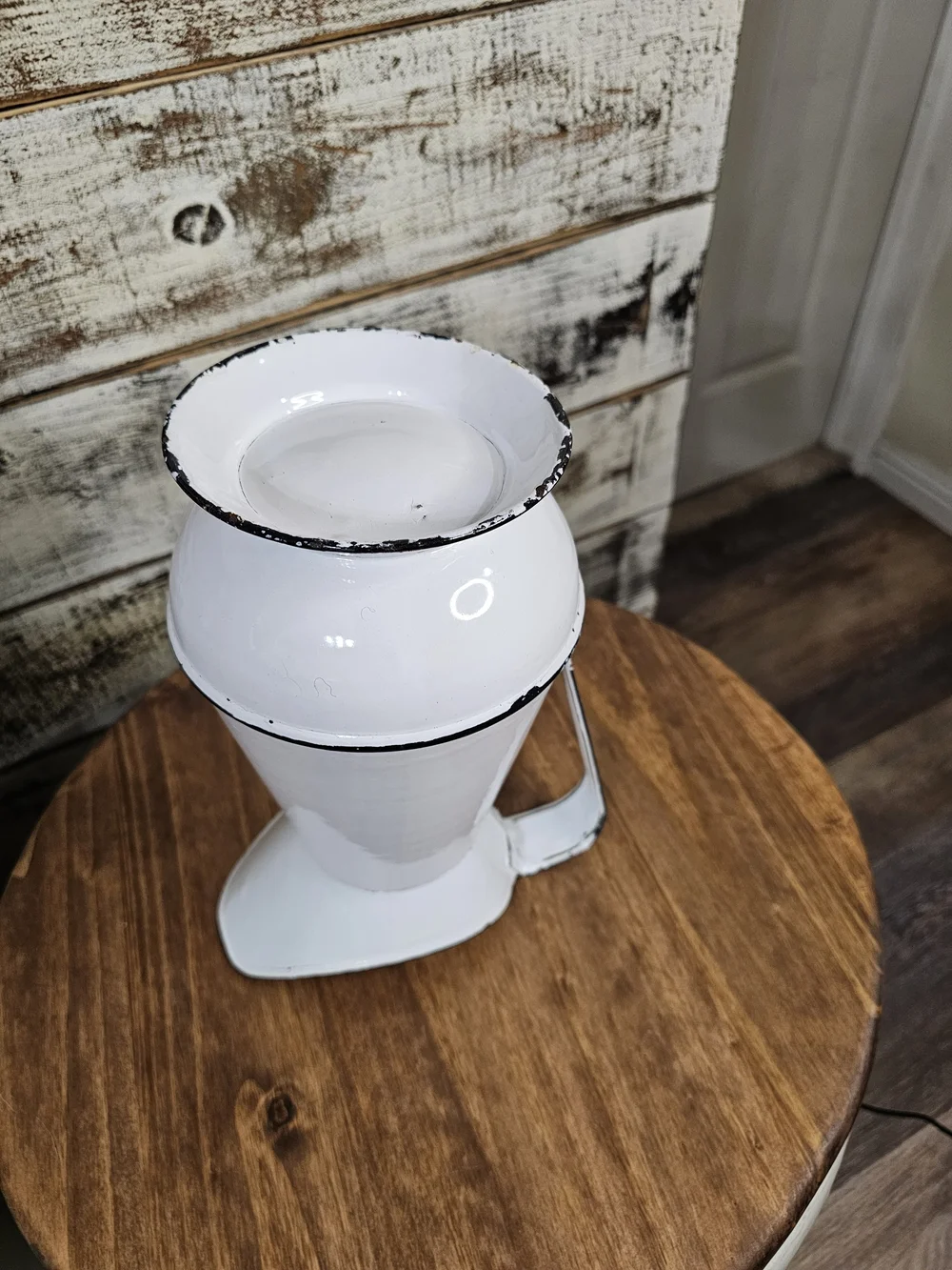White Enamel Pitcher & Wash Bowl
