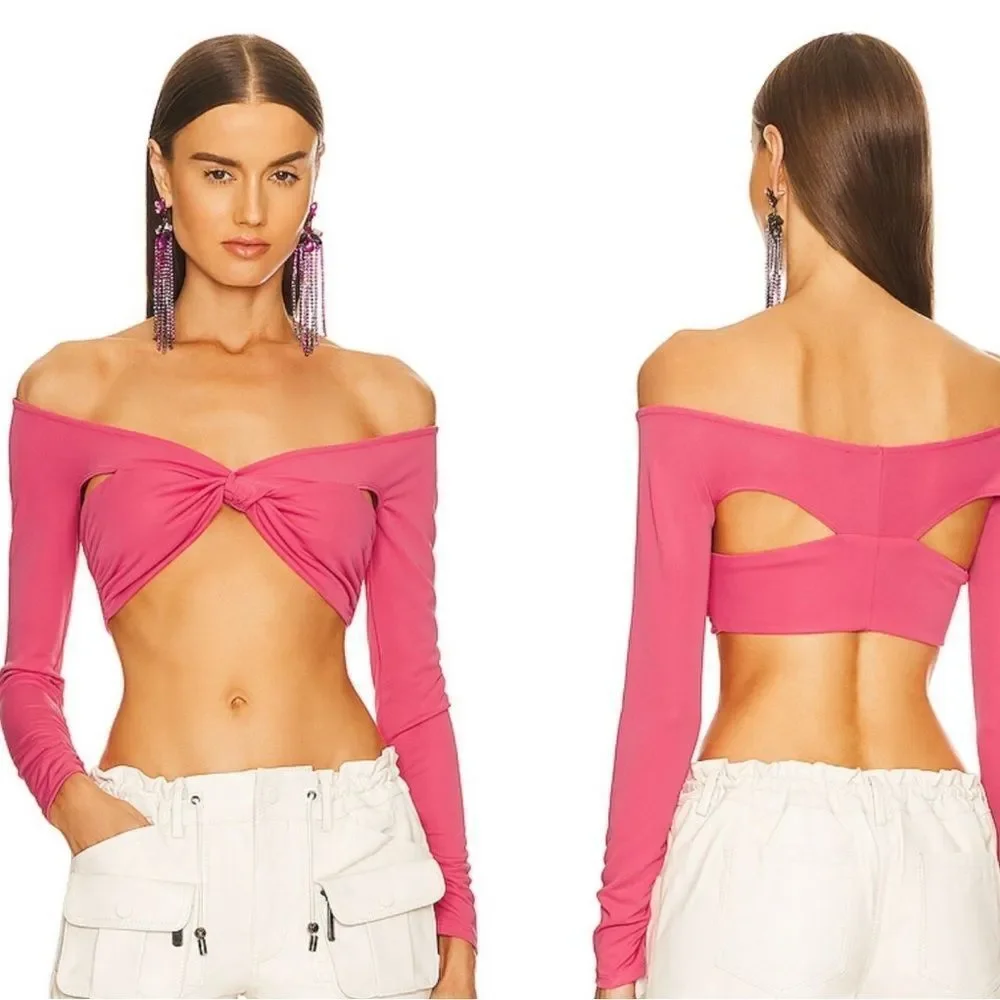 Revolve X Dundas Pink Off-Shoulder Women's Top size small
