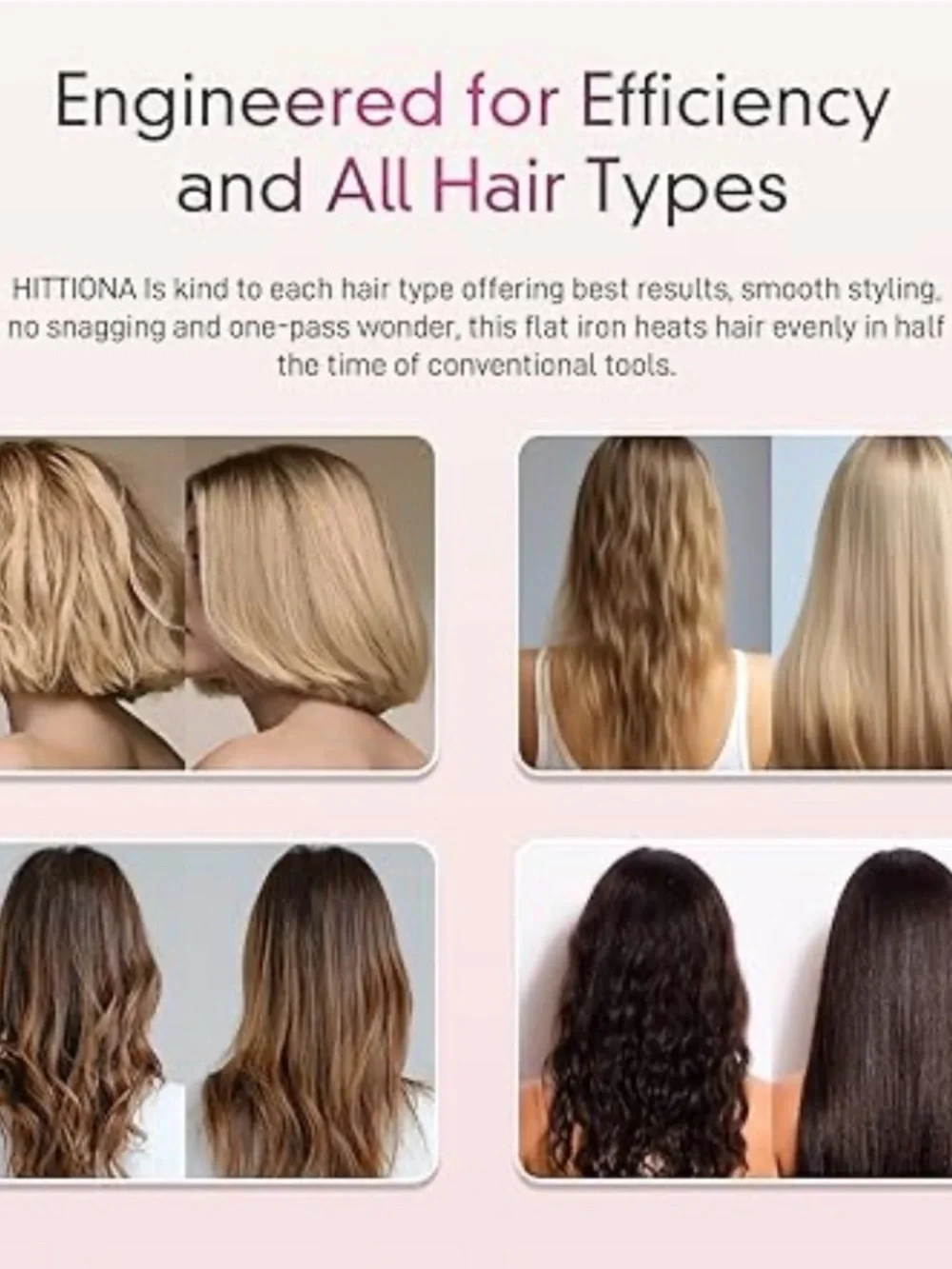 HITTIONA Flat Iron Hair Straightener – 1.75” Ceramic Infrared Ionic Flat Iron